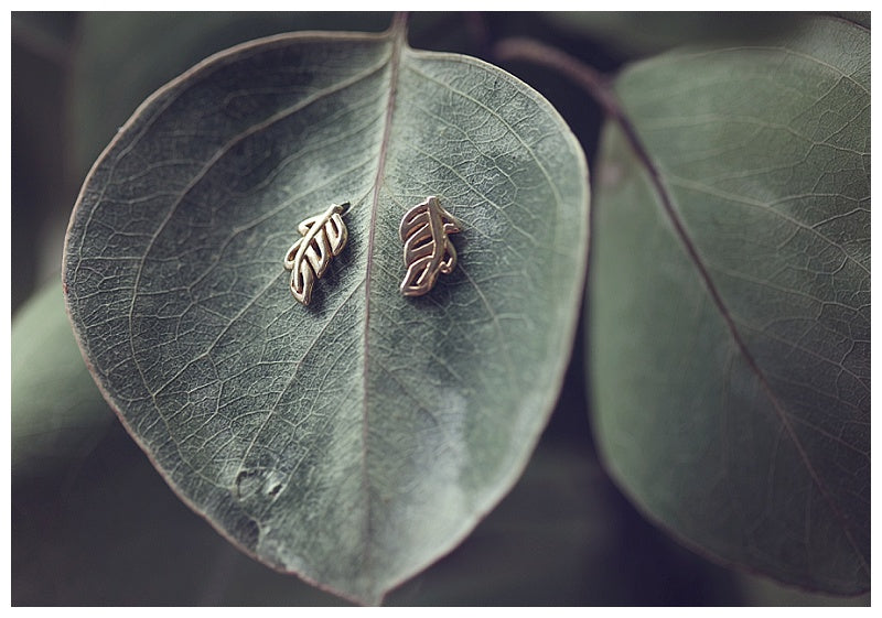 Gold plated leave studs