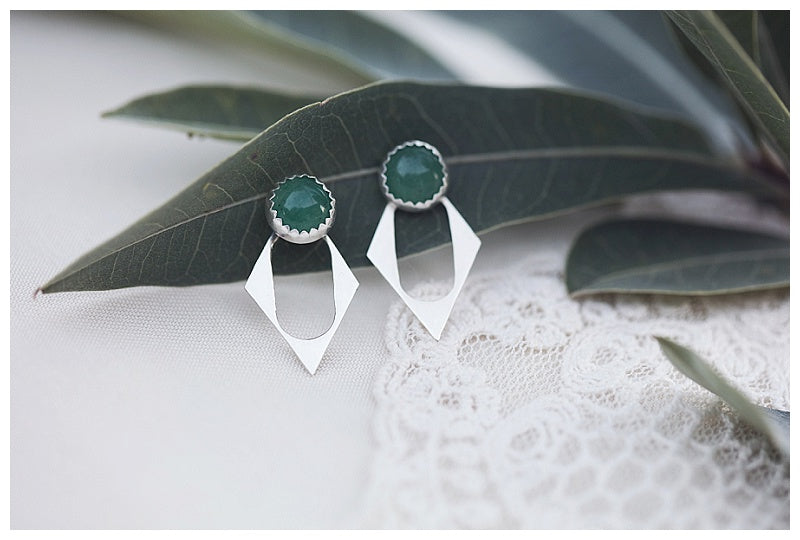 Green Geometric earrings