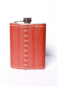 Genuine leather covered flask